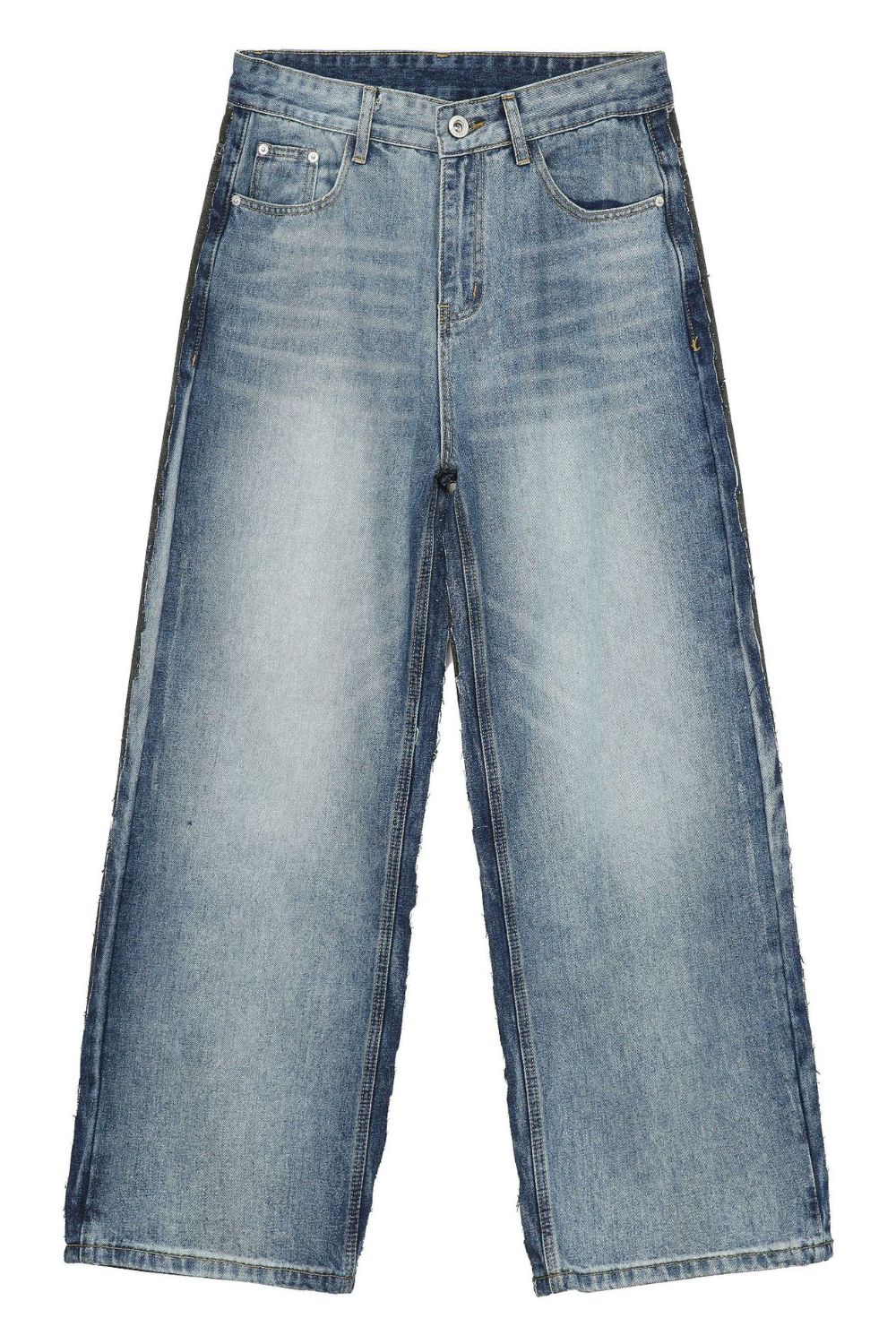 Men's Contrast Loose Fit Jeans - Tigbul's Variety Fashion Shop