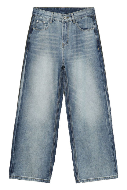 Men's Contrast Loose Fit Jeans - Tigbul's Variety Fashion Shop