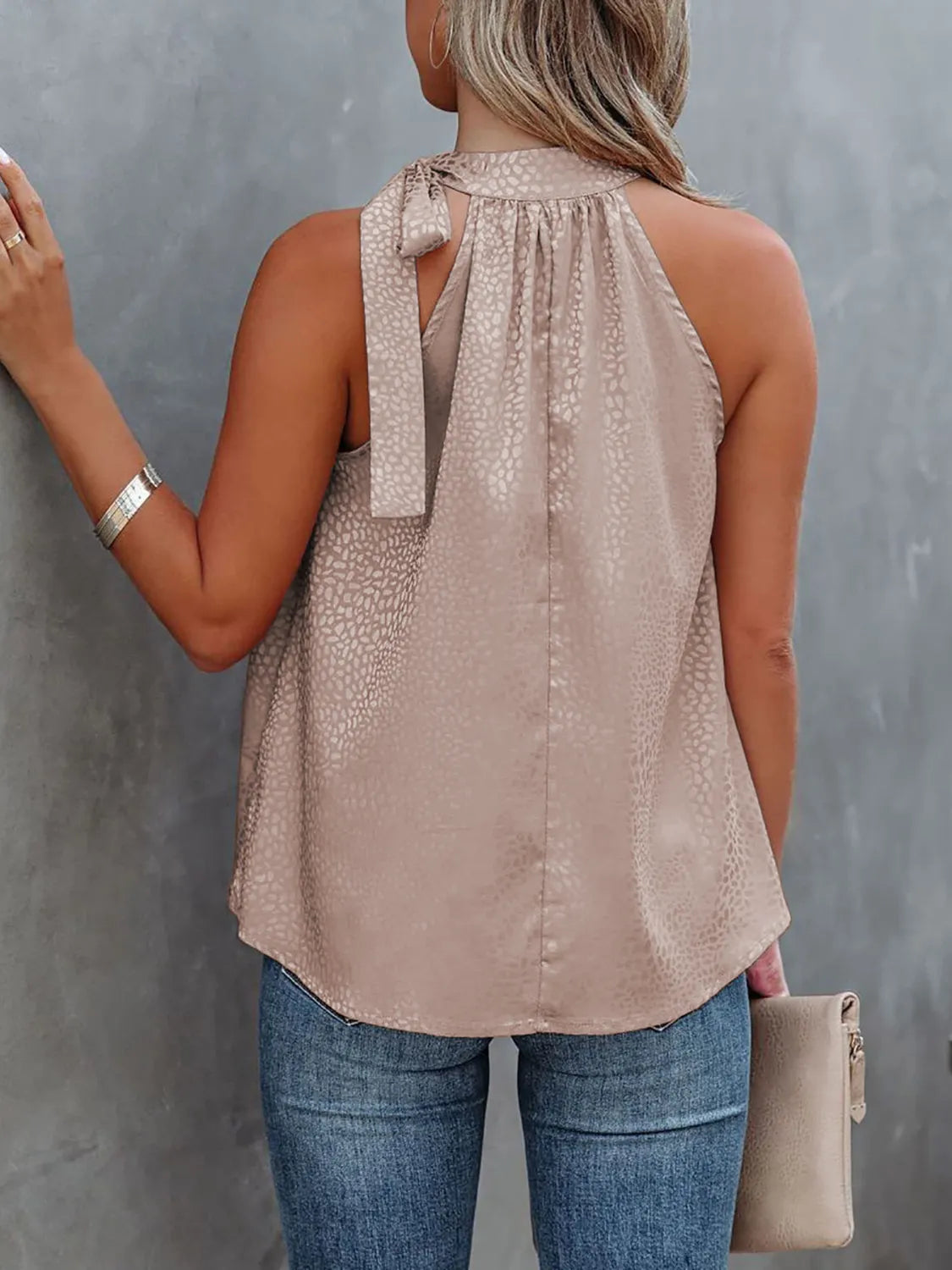 Tied Animal Print Cami Top - Tigbul's Variety Fashion Shop