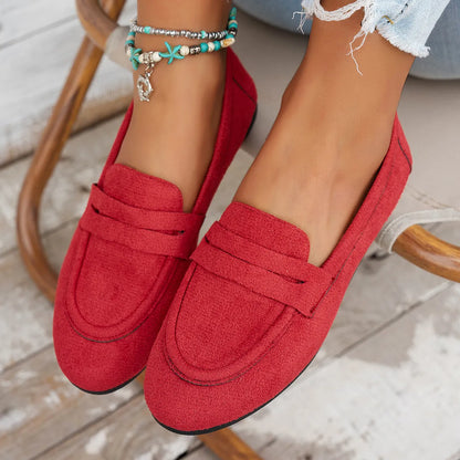 Round Toe Slip-On Flat Shoes - Tigbul's Variety Fashion Shop