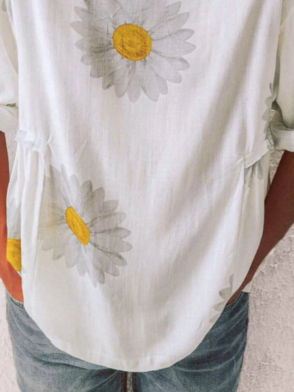 Full Size Flower Round Neck Half Sleeve T-Shirt Plus Size - Tigbul's Variety Fashion Shop