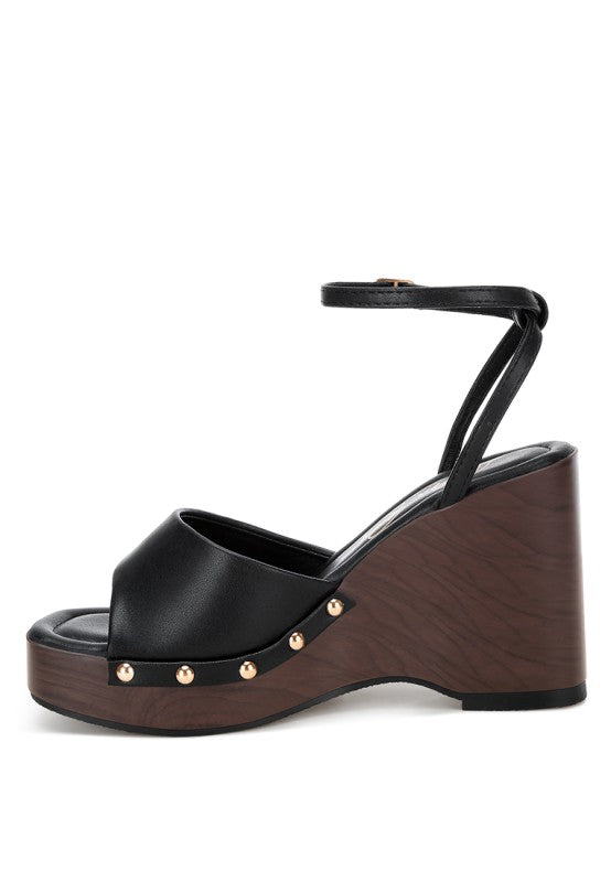 Ankle Strap Studded Wedge Sandals | Tigbuls Variety Fashion Shop