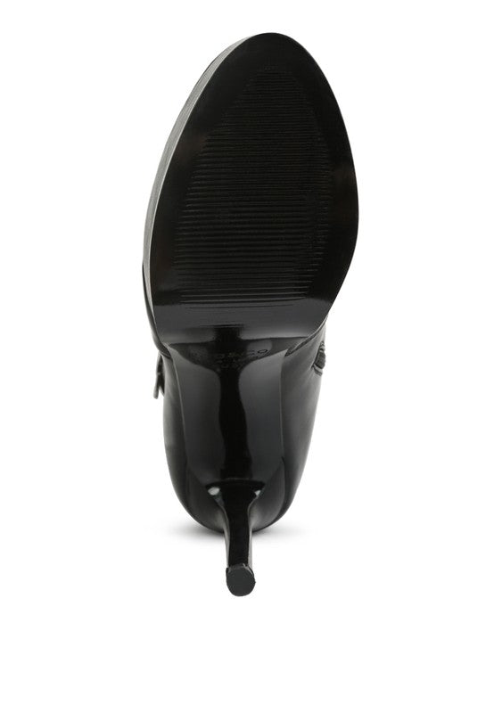 TWINKLES Patent Stiletto Heeled Long Boots - Tigbul's Variety Fashion Shop