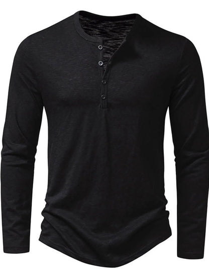 Men's Button Detail Long Sleeve T-Shirt - Tigbul's Variety Fashion Shop