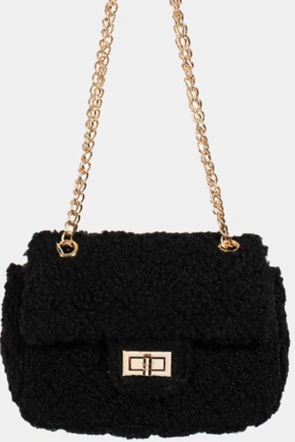 Fame Faux Fur Rectangle Crossbody Bag - Tigbul's Variety Fashion Shop