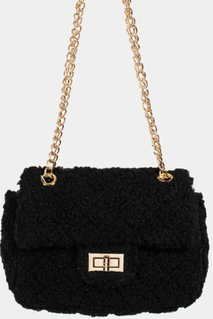 Fame Faux Fur Rectangle Crossbody Bag - Tigbul's Variety Fashion Shop