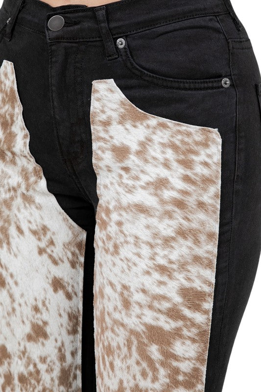 Rodeo Bell Bottom Blk/Brown- Inseam 34 - Tigbul's Variety Fashion Shop