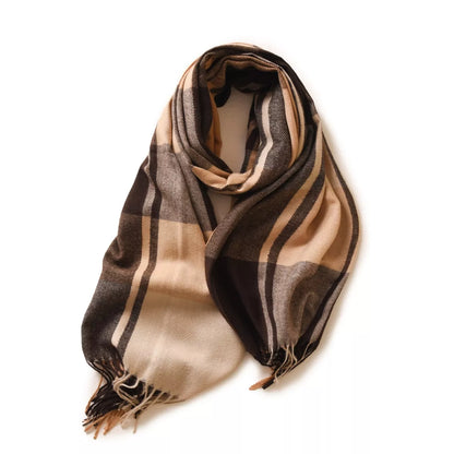 Plaid Fringe Scarf - Tigbul's Variety Fashion Shop