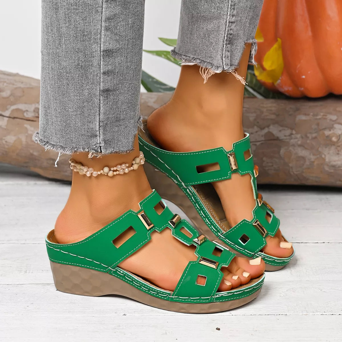 Women's Open Toe Wedge Sandals - Tigbul's Variety Fashion Shop