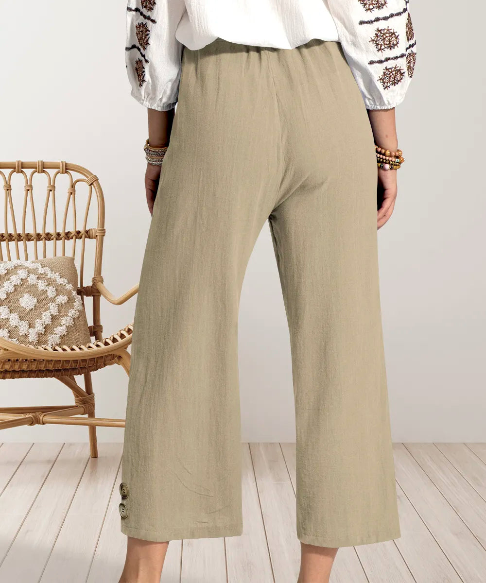 Wide Leg Cropped Pants - Tigbul's Variety Fashion Shop
