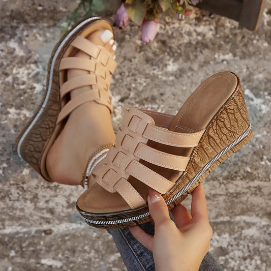 Wedge Platform Sandals with Multiple Strap Design - Tigbul's Variety Fashion Shop