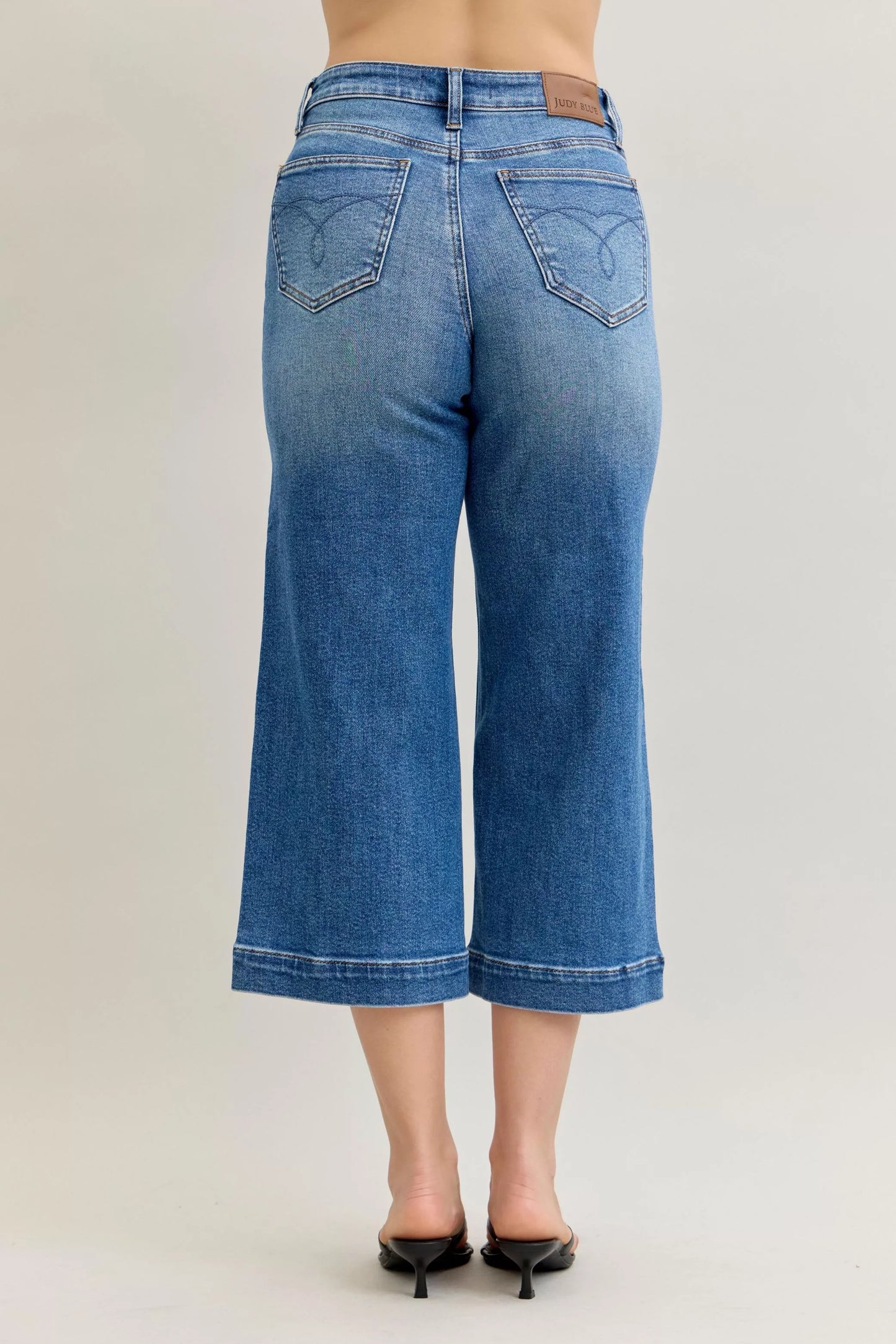 Judy Blue Mid Rise Crop Wide Leg Jeans - Tigbul's Variety Fashion Shop
