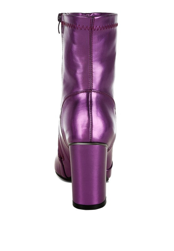 Tirana Metallic Pleather Sock Boots - Tigbul's Variety Fashion Shop
