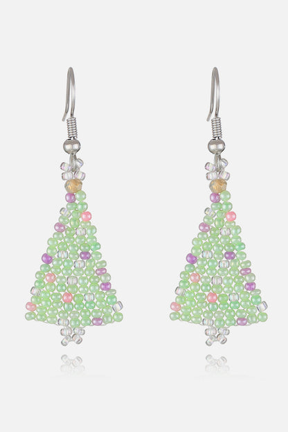 Beaded Christmas Tree Earrings - Tigbul's Variety Fashion Shop