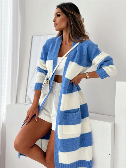Color Block Open Front Cardigan - Tigbul's Variety Fashion Shop