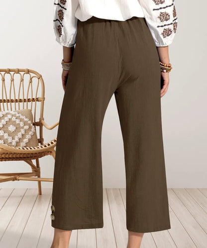 Wide Leg Cropped Pants - Tigbul's Variety Fashion Shop