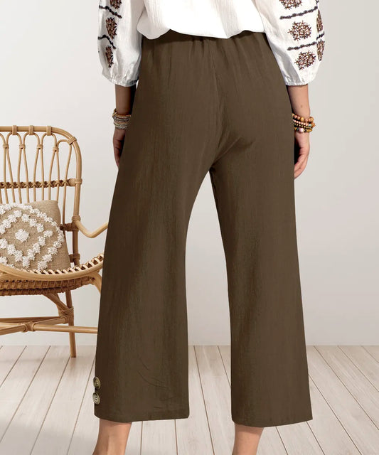 Wide Leg Cropped Pants - Tigbul's Variety Fashion Shop