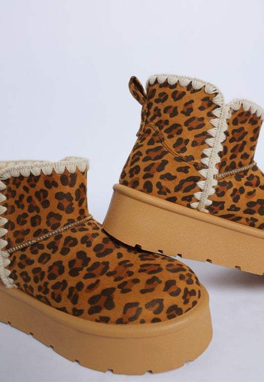 Rochas Leopard Print Snow Boots - Tigbul's Variety Fashion Shop