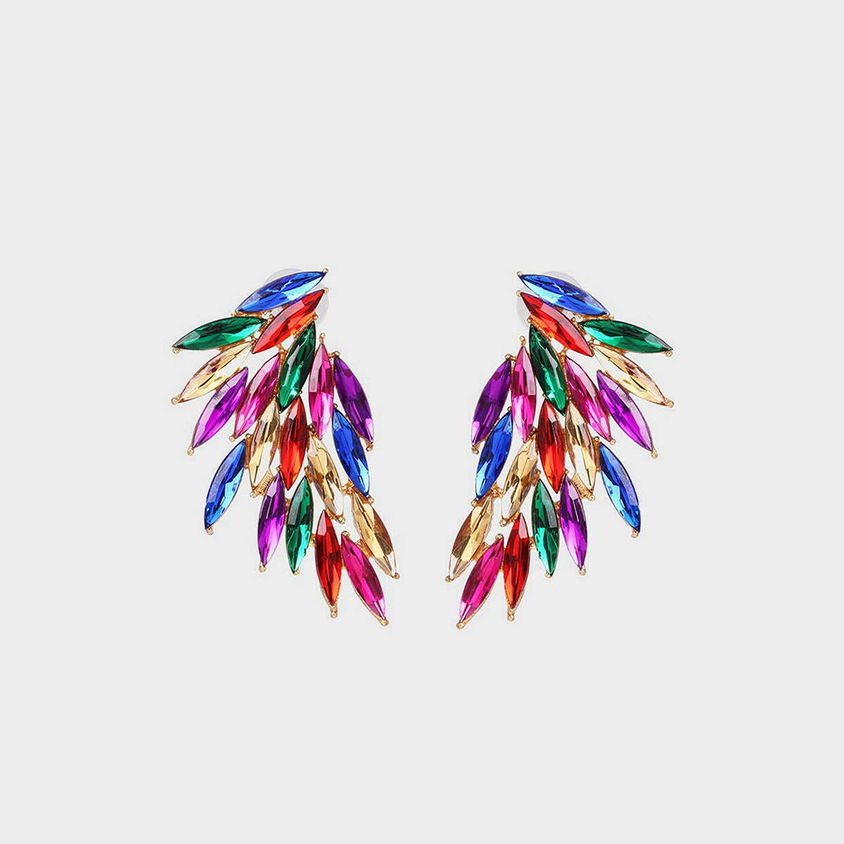 Alloy Acrylic Wing Earrings - Tigbuls Variety Fashion