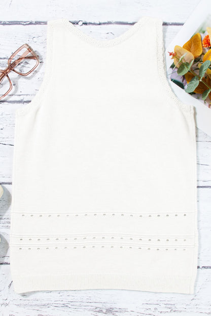 Square Neck Wide Strap Sweater Tank - Tigbul's Variety Fashion Shop