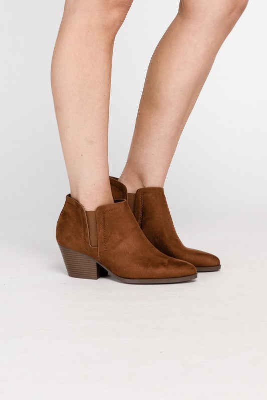 GWEN Brown Faux Suede Ankle Boots - Tigbuls Variety Fashion