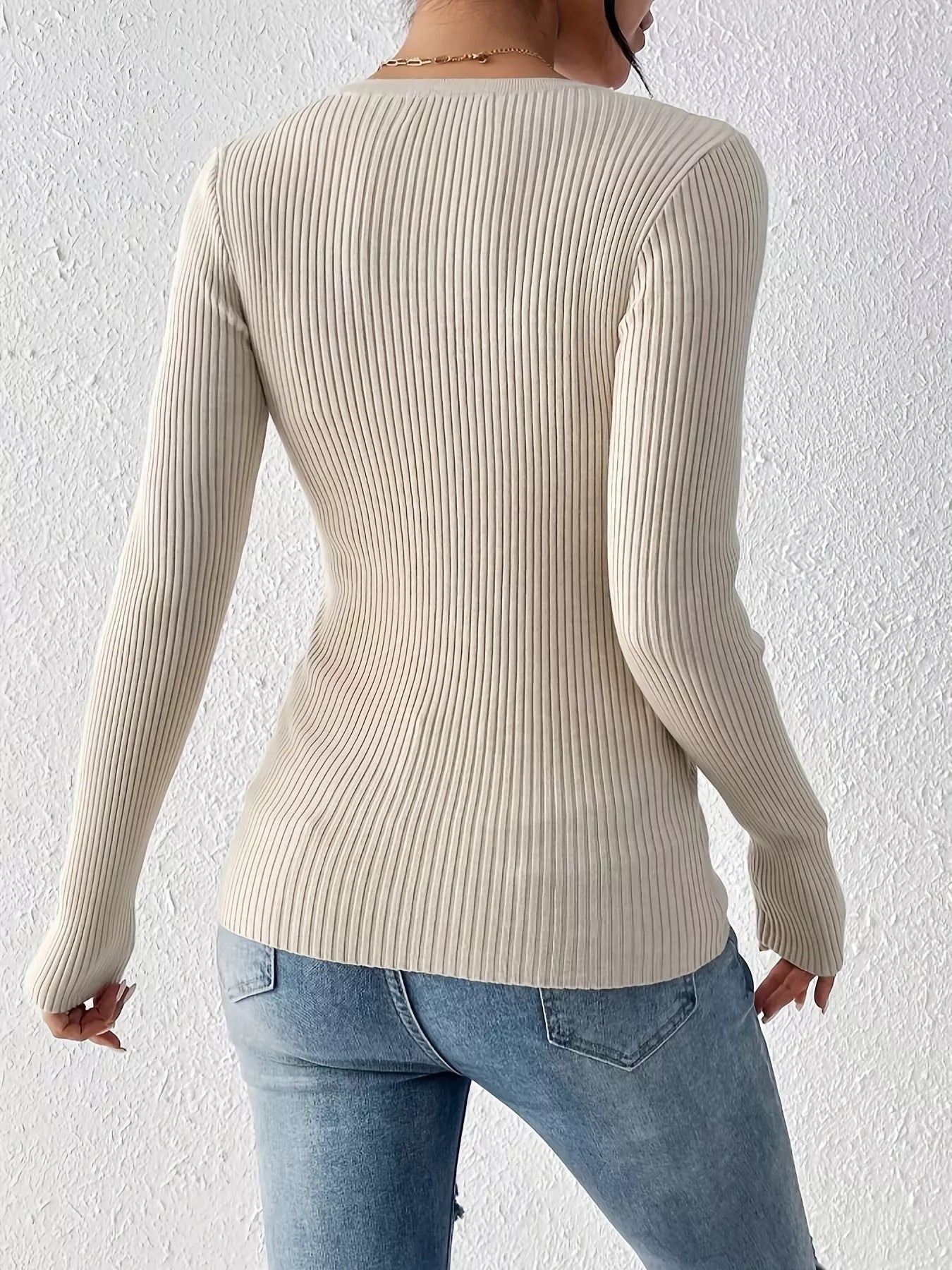 Ribbed Knit Button Front Knit Top - Tigbul's Variety Fashion Shop