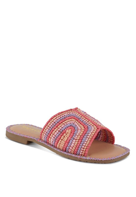 Kivah Handwoven Raffia Slip-On Flats - Tigbul's Variety Fashion Shop
