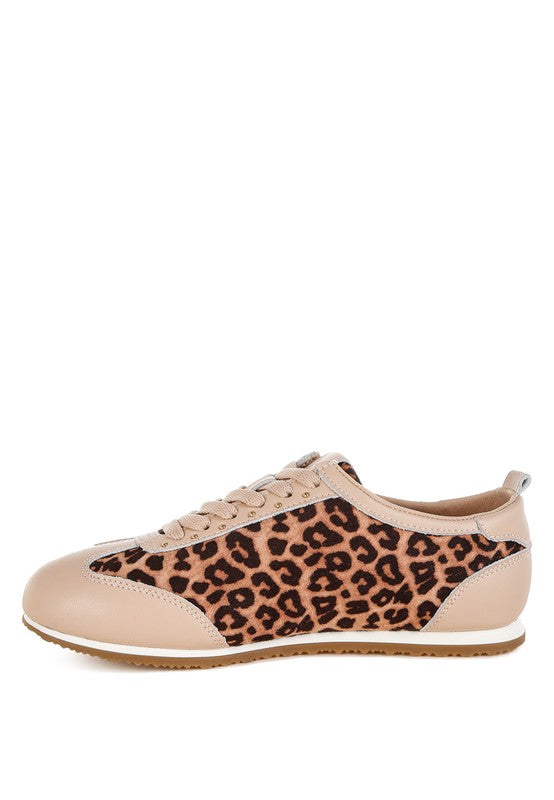 Narati Leopard Print Real Leather Sneakers - Tigbul's Variety Fashion Shop