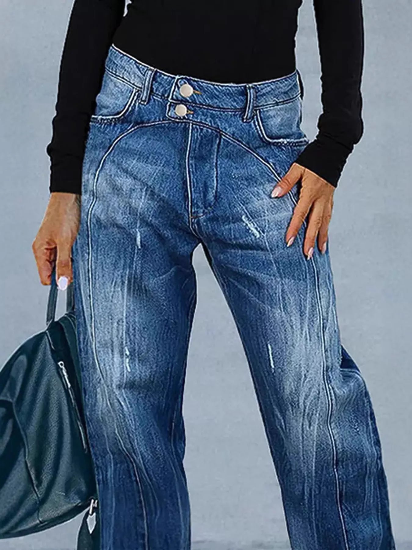 Wide Leg Jeans with Pockets | Tigbuls Variety Fashion Shop