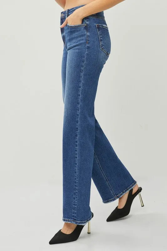 RISEN High Rise Straight Jeans - Tigbul's Variety Fashion Shop