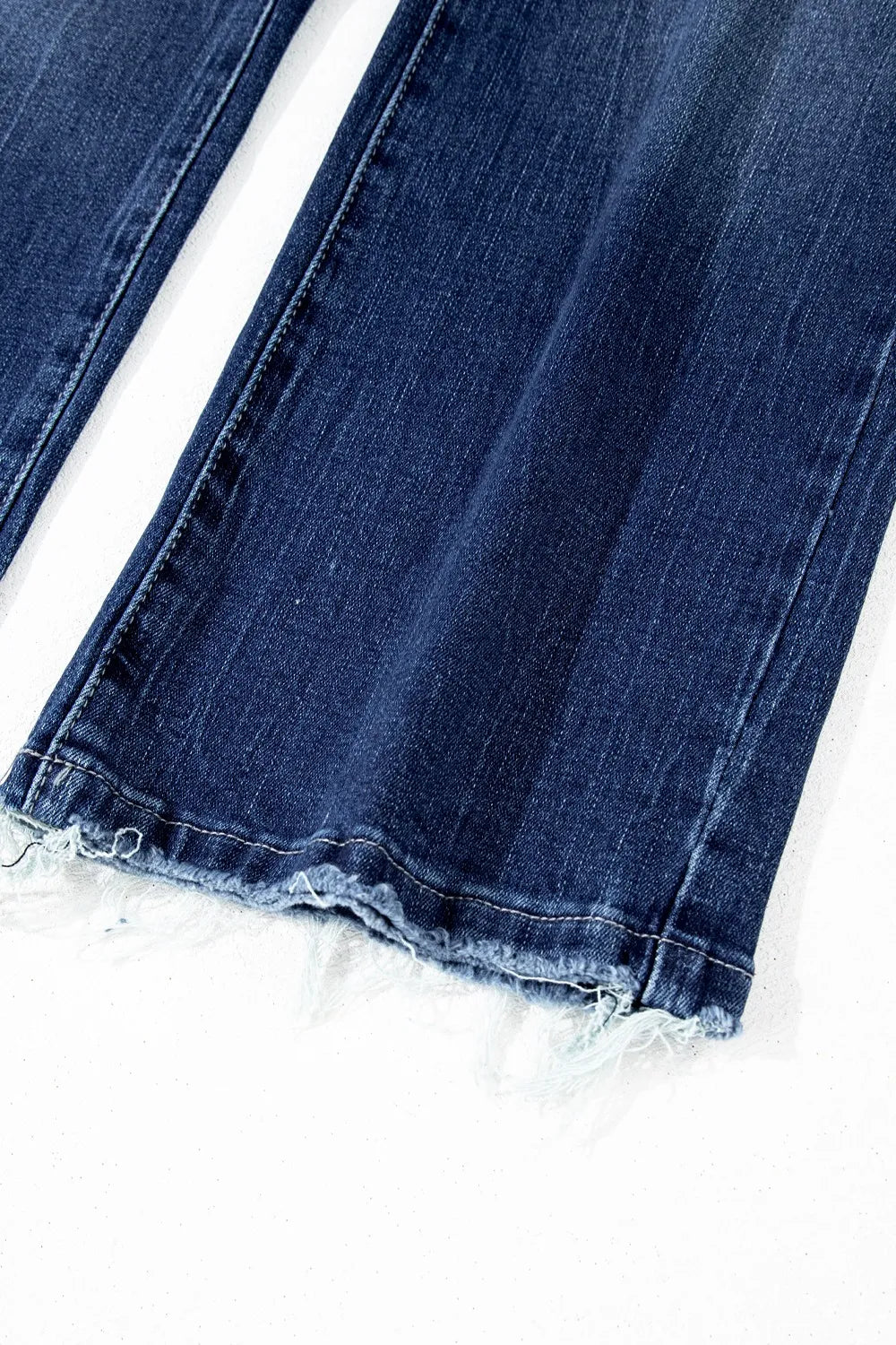 Mineral Wash Raw Hem High Waist Flared Jeans - Tigbul's Variety Fashion Shop