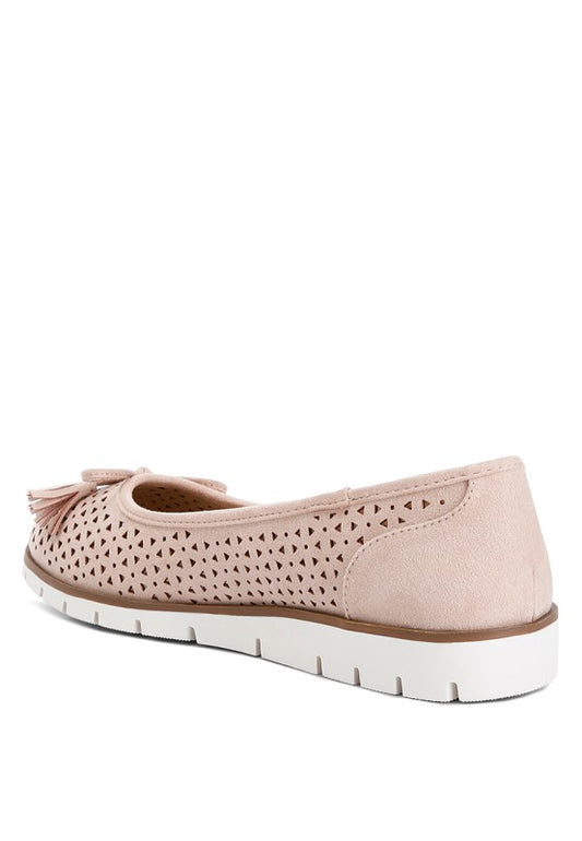 Pacer Perforated Leather Ballerinas - Tigbul's Variety Fashion Shop