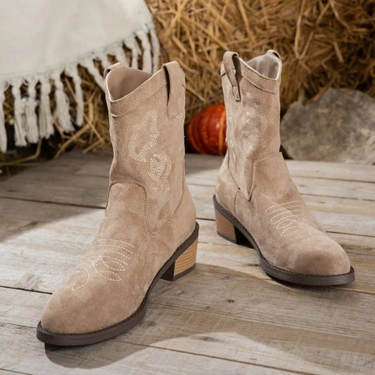 Cowboy Block Heels Boots - Tigbul's Variety Fashion Shop