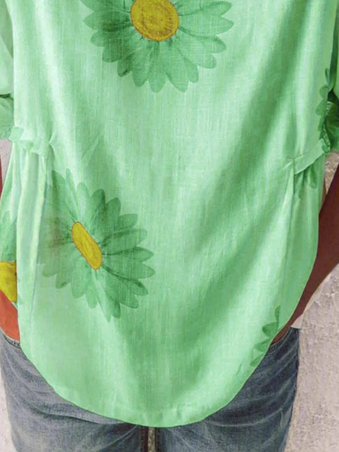 Full Size Flower Round Neck Half Sleeve T-Shirt Plus Size - Tigbul's Variety Fashion Shop