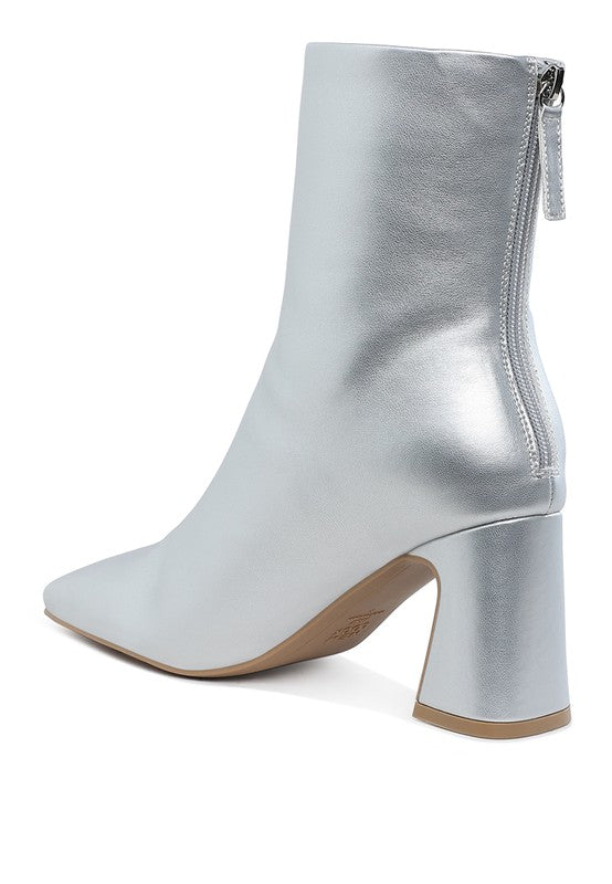 Simba Square Toe Metallic Ankle Boots - Tigbul's Variety Fashion Shop