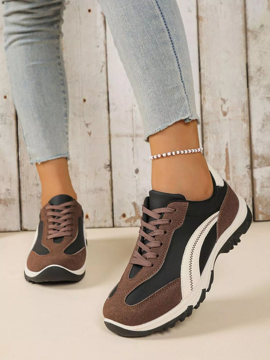 Contrast Lace Up Athletic - Tigbul's Variety Fashion Shop