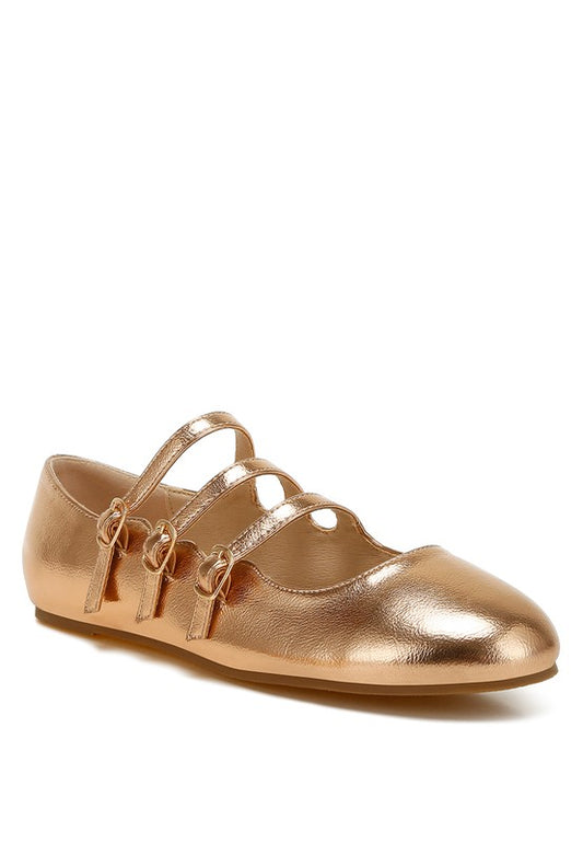 Macarina Triple Strap Mary Jane Ballerinas - Tigbul's Variety Fashion Shop