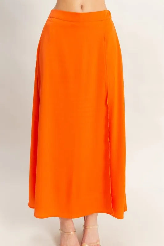 Orange Sleeveless Top and Maxi Skirt Set - Tigbul's Variety Fashion Shop