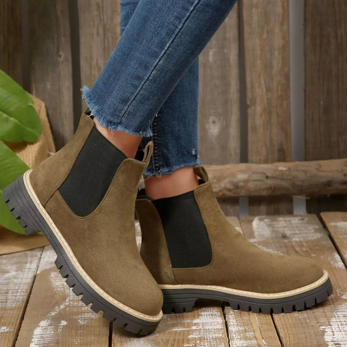 Round Toe Block Heels Boots - Tigbul's Variety Fashion Shop