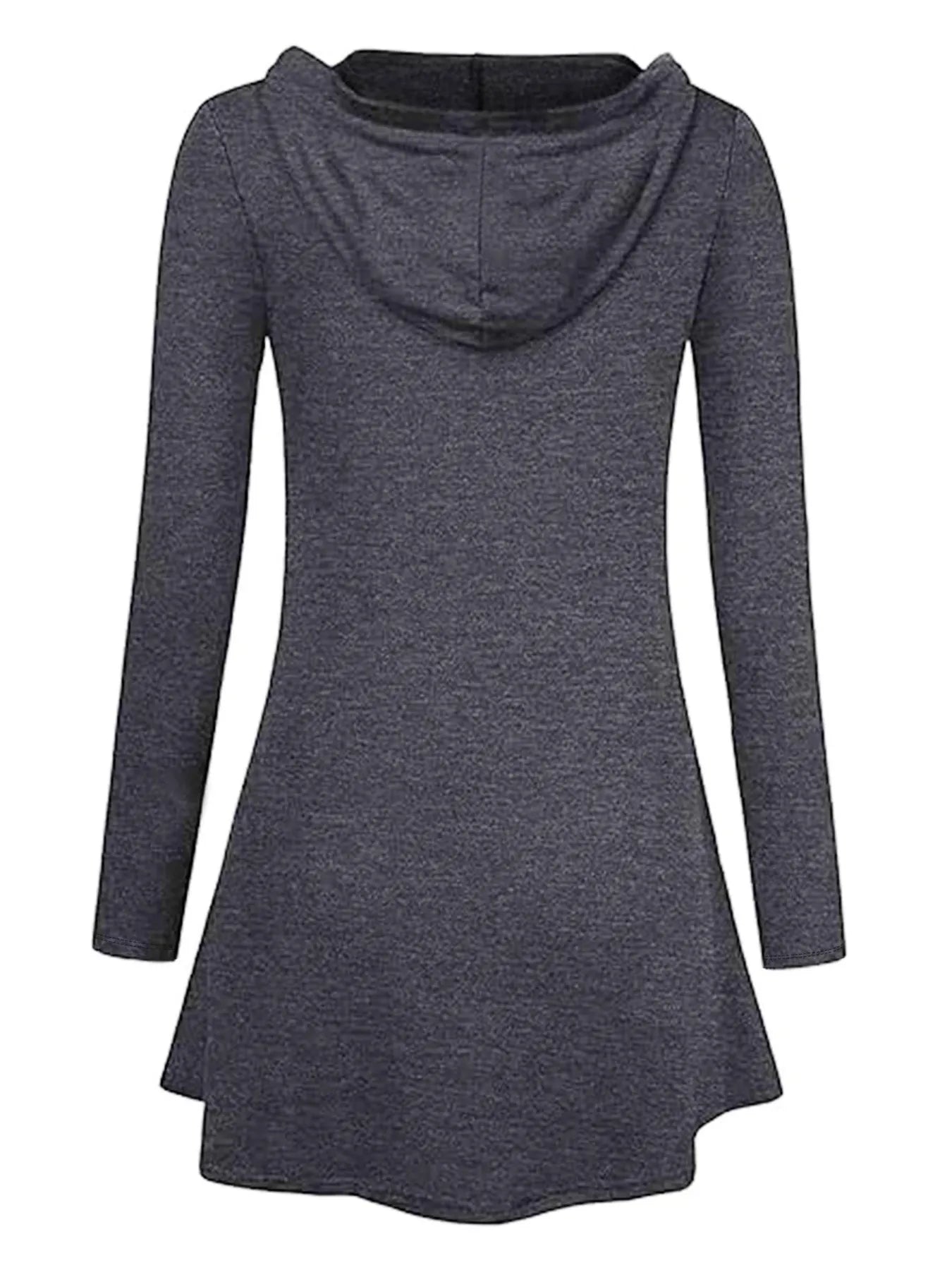 Longline Hooded Zip-Up Cardigan Coat with Flared Hem - Tigbul's Variety Fashion Shop