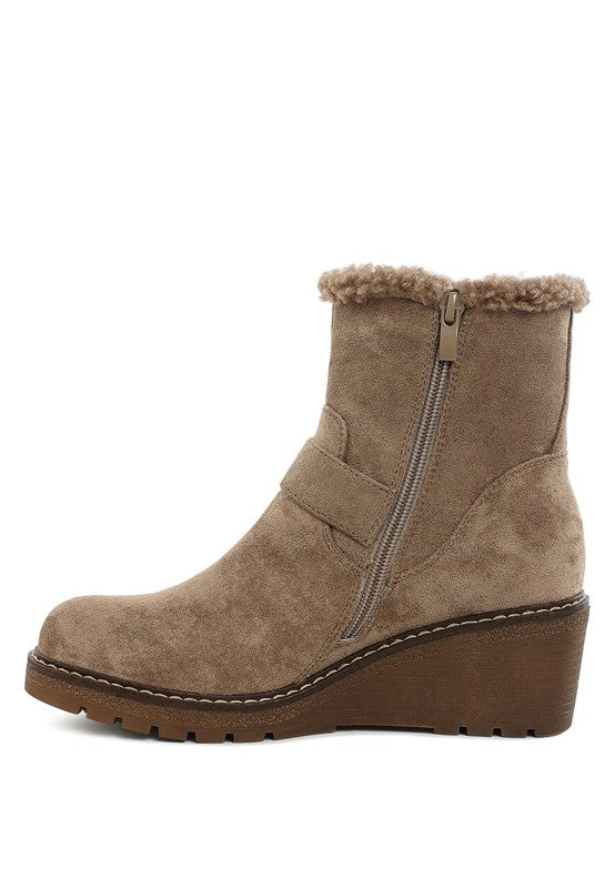 Big horn Faux Fur Harness Boots - Tigbul's Variety Fashion Shop