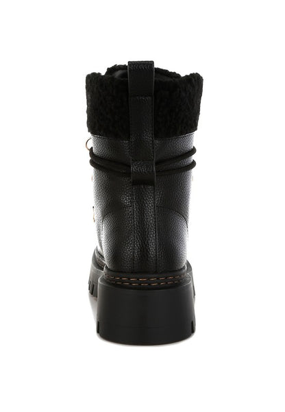 Omul Fleece & Faux Leather Boots - Tigbul's Variety Fashion Shop