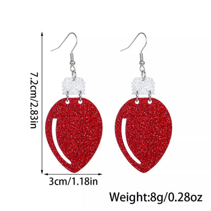 Christmas Glitter Bulb Drop Earrings - Tigbul's Variety Fashion Shop