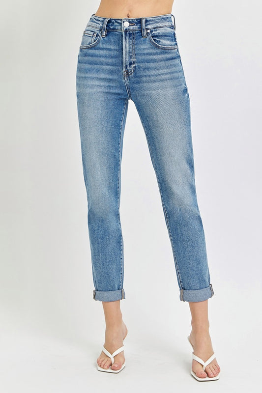 Risen Full Size High Rise Cropped Roll Up Jeans - Tigbul's Variety Fashion Shop