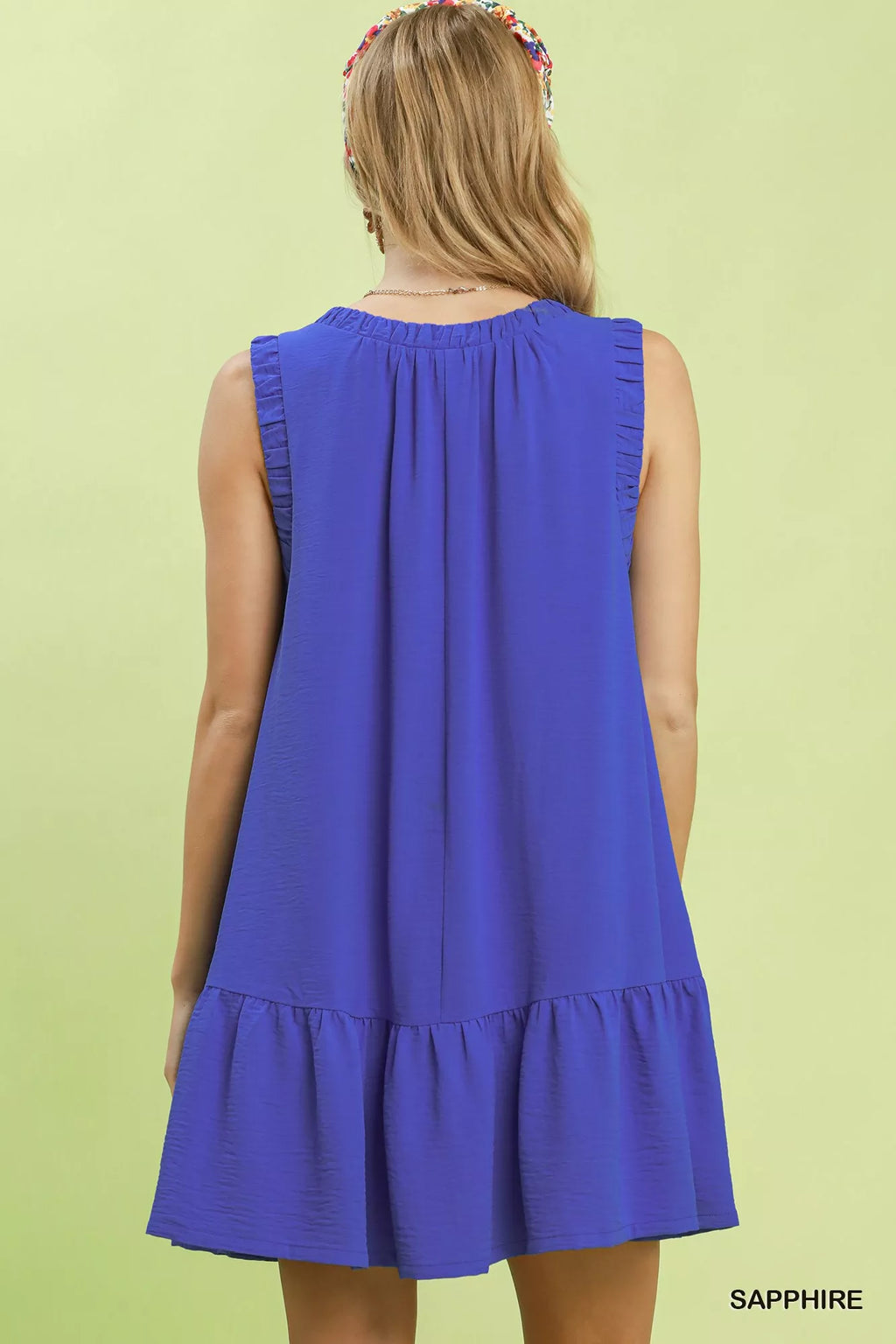 Umgee Sleeveless Ruffle Trim Drop Waist Mini Dress - Tigbul's Variety Fashion Shop