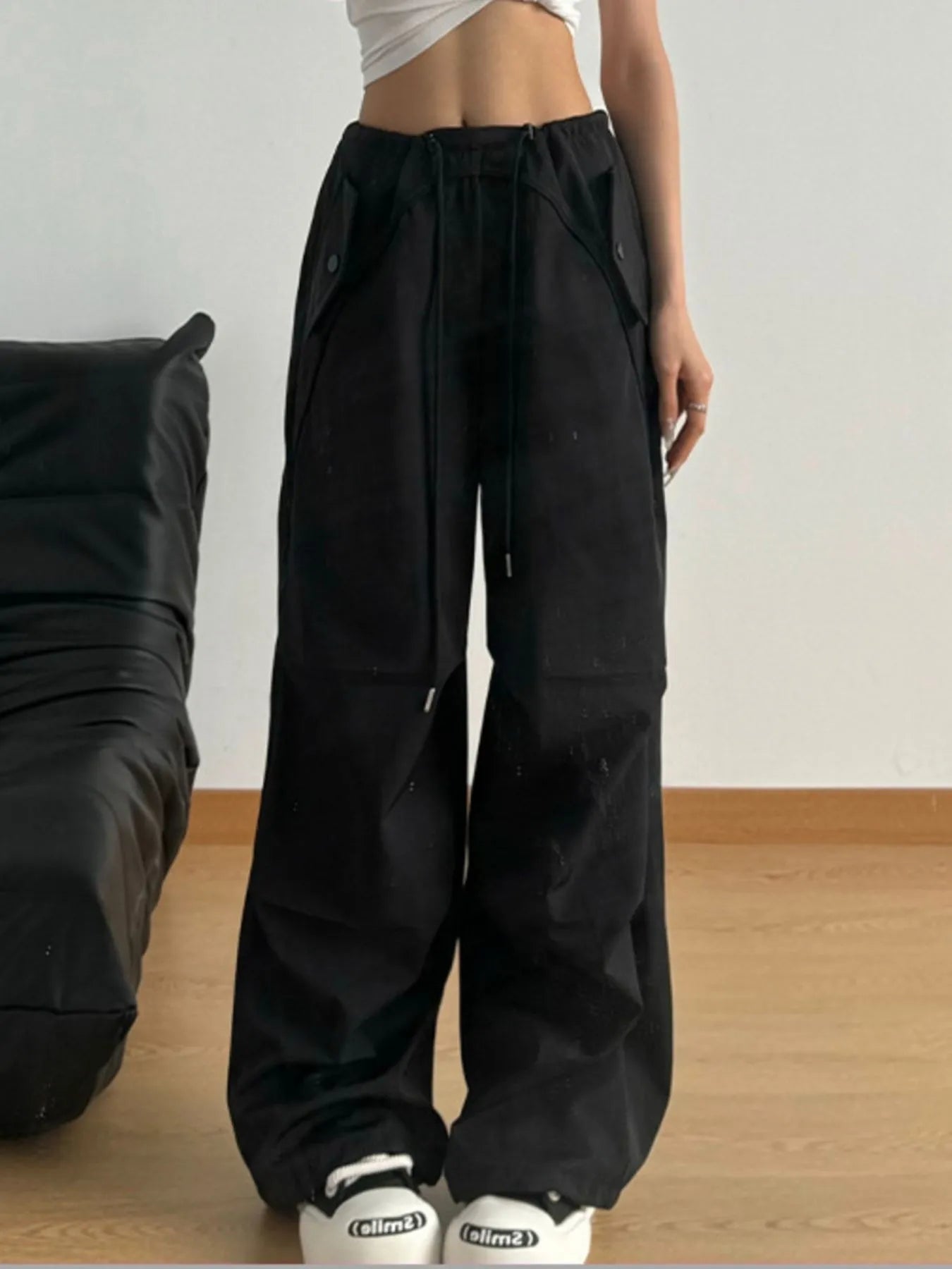 Wide Leg Drawstring Pants - Tigbul's Variety Fashion Shop