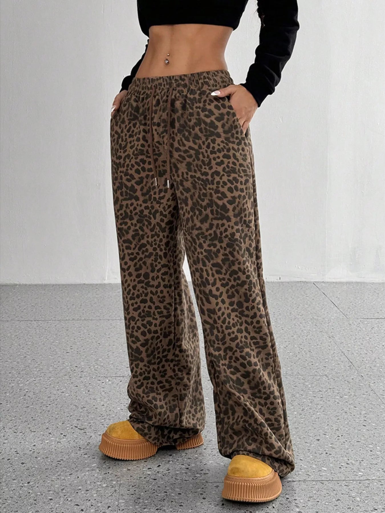Full Size Leopard Print Wide Leg Pants Plus Size - Tigbul's Variety Fashion Shop