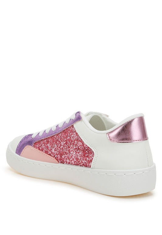 Cosmolight Glitter Faux Leather Sneakers - Tigbul's Variety Fashion Shop