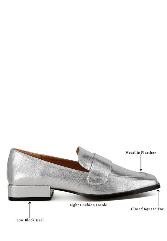 Jongs Metallic Penny Loafers - Tigbul's Variety Fashion Shop