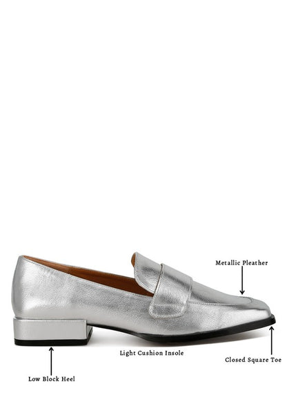 Jongs Metallic Penny Loafers - Tigbul's Variety Fashion Shop